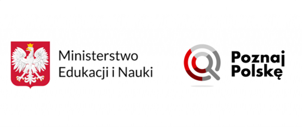 Baner z logo ministerstwa edukacji i nauki i logo programu poznaj polskę