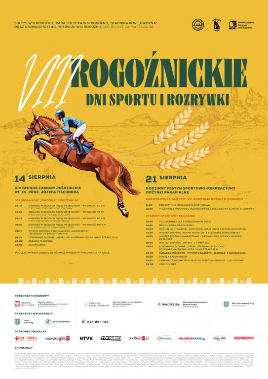 Plakat promujący VIII Rogoźnickie Dni Sportu i Rozrywki.