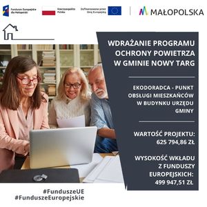 Plakat Wdrażanie Programu Ochrony Powietrza w Gminie Nowy Targ