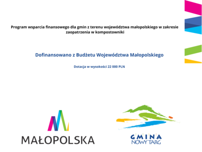 Baner informujacy o dofinansowaniu z budźetu województwa małopolskeigo na kwotę 22000PLN