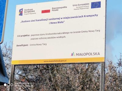 Budowa sieci kanalizacji sanitarnej w miejscowościach Krempachy i Nowa Biała