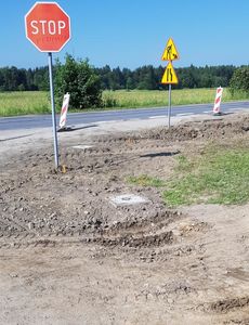 Postępy prac na budowie ścieżki rowerowej.