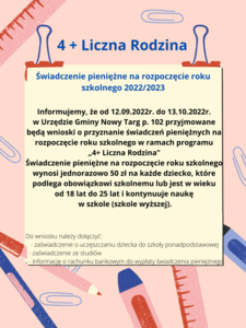 Plakat programu 4+ Liczna Rodzina, treść w artykule