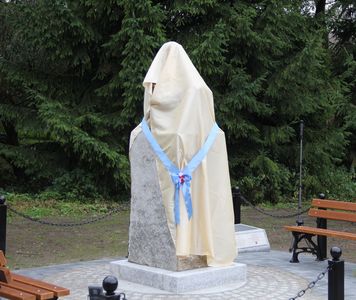 9. Pomnik przed odsłonięciem