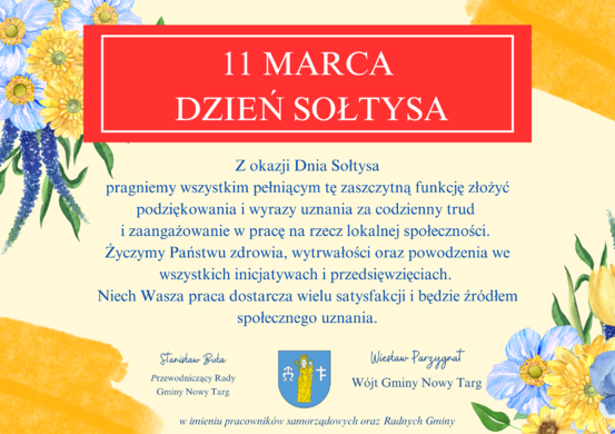 Życzenia dla sołtysów z okazji Dnia Sołtysa