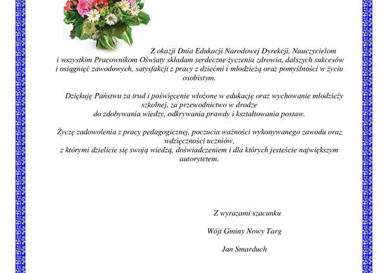Życzenia z okazji DEN