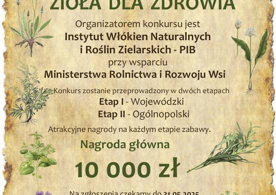 Konkurs "Zioła dla Zdrowia"pod patronatem Ministra Rolnictwa i Rozwoju Wsi
