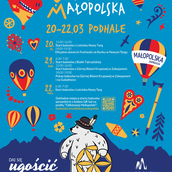 Obraz główny aktualności o tytule Kolorowe balony znów nad Podhalem! Przed nami „Odlotowa Małopolska”