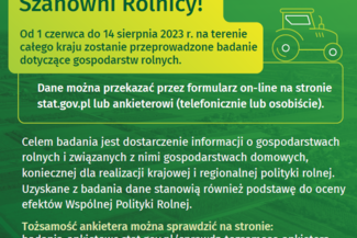 Urząd Statystyczny w Krakowie informuje o obowiązkowych badaniach dotyczących gospodarstw rolnych