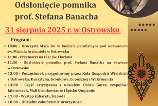 Odsłonięcie pomnika prof. Stefana Banacha w Ostrowsku – 31 sierpnia 2025 r.