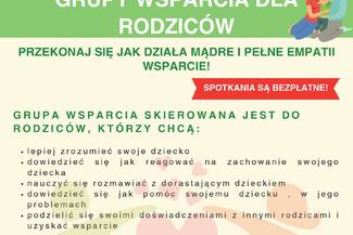 Gminny ośrodek pomocy społecznej w nowym Targu zaprasza na spotkania grupy wsparcia dla Rodziców przekonaj się jak działa mądre i pełne empatii Wsparcie!