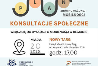 Konsultacje Społeczne Planu Zrównoważonej Mobilności Podhalańskiego Obszaru Funkcjonalnego