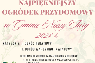 Gminny konkurs „najpiękniejszy ogródek przydomowy w Gminie Nowy Targ 2024”