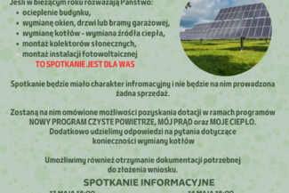 Zapraszamy na spotkania dotyczące programu Czyste Powietrze