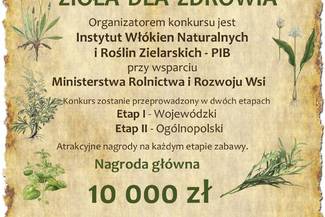 Konkurs "Zioła dla Zdrowia"pod patronatem Ministra Rolnictwa i Rozwoju Wsi