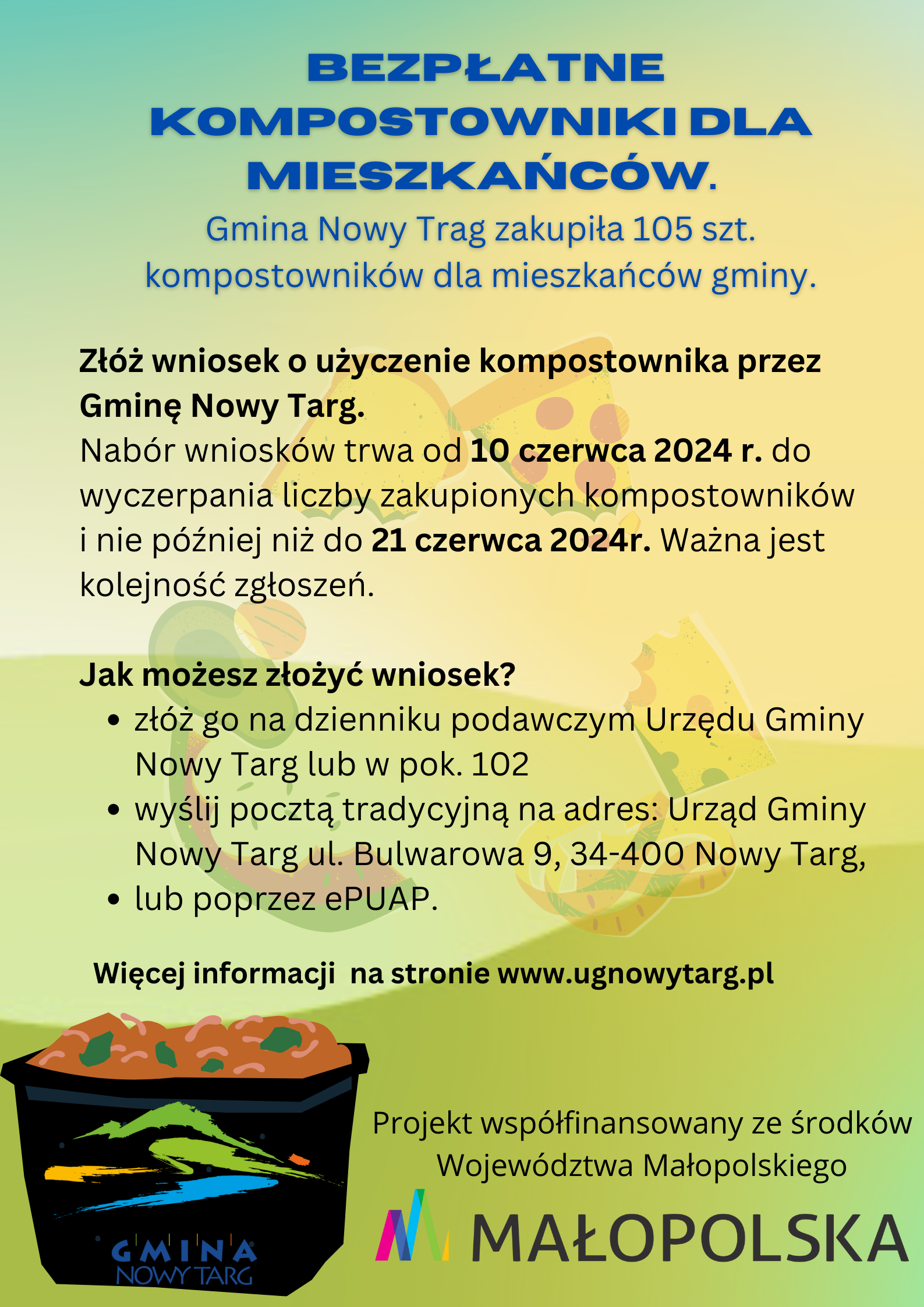 Plakat bezpłatne kompostowniki