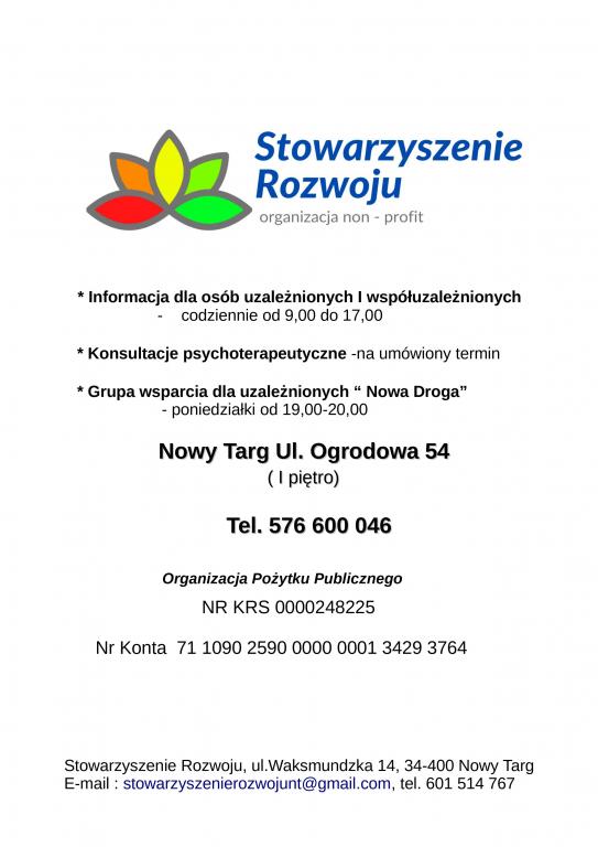 Plakat Stowarzyszenie Rozwoju - plakat - wszystkie informacje w treści artykułu, 