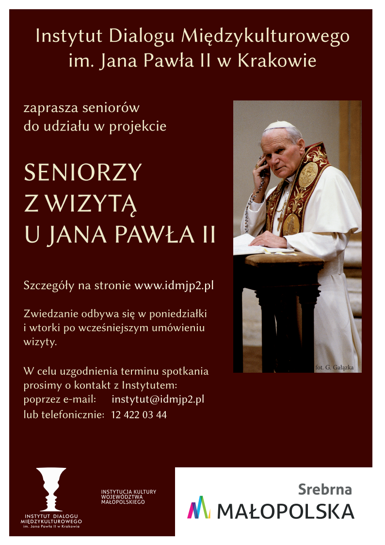 Plakat Seniorzy z wizytą u Jana Pawła II