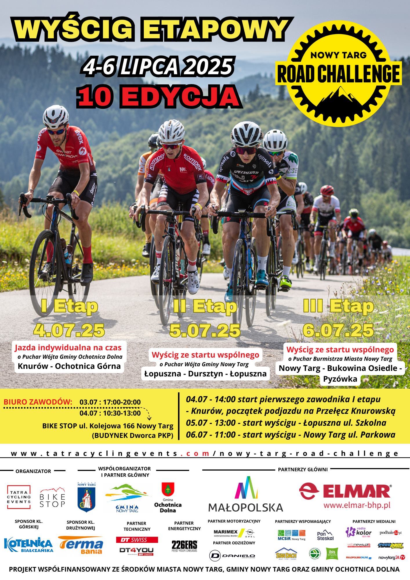 Plakat promujący X edycję Nowy Targ Road Challenge