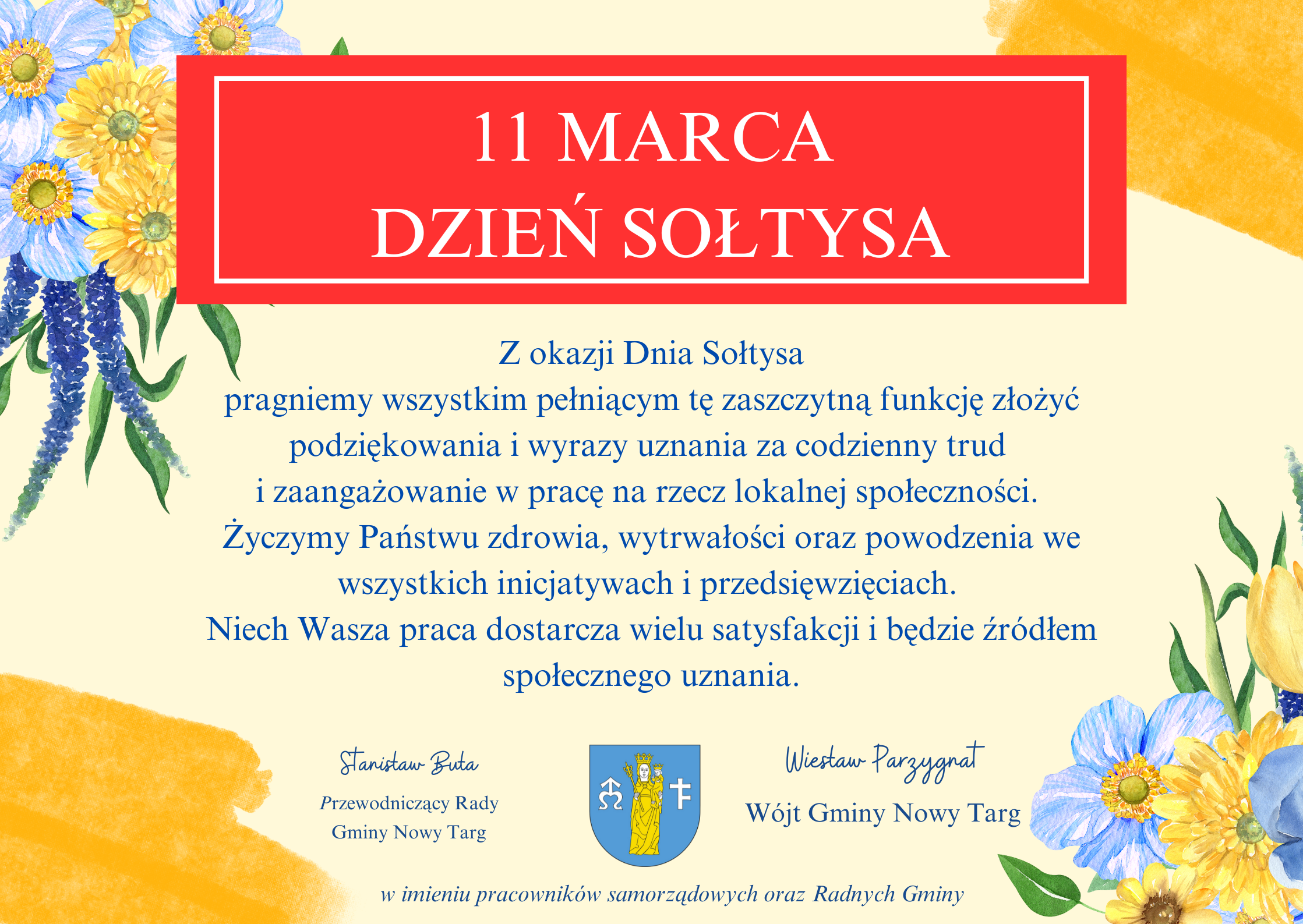 Życzenia dla sołtysów z okazji Dnia Sołtysa