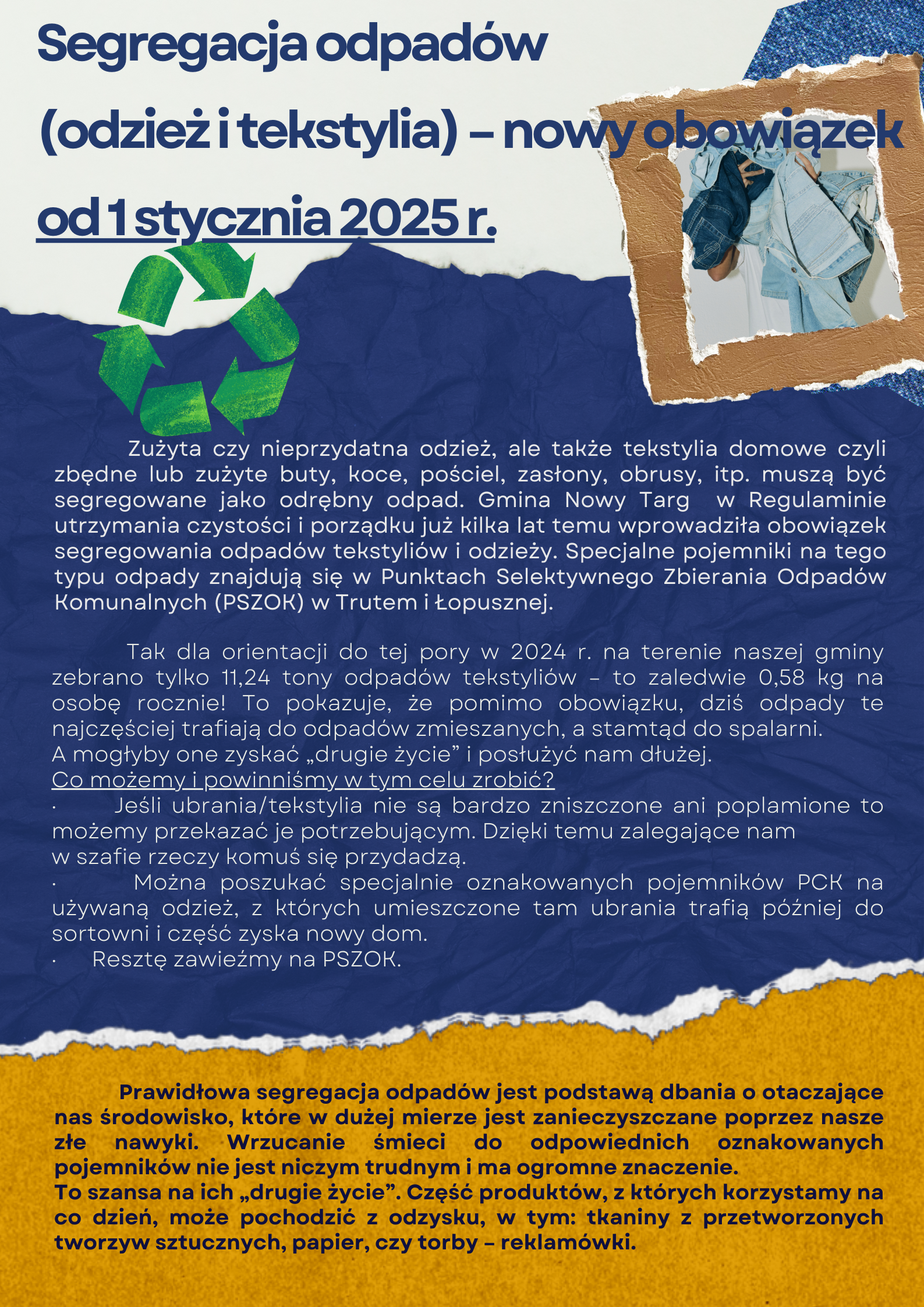 zasady segregacji odzieży i tekstyliów