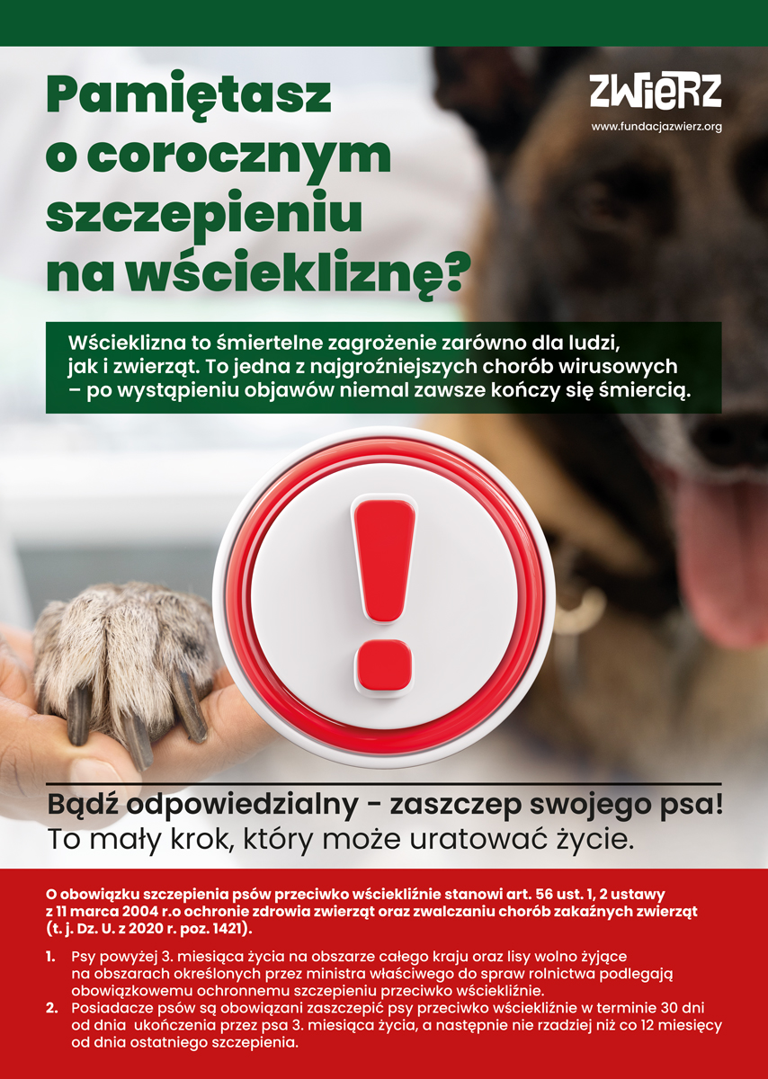 Plakat szczepienia na wściekliznę