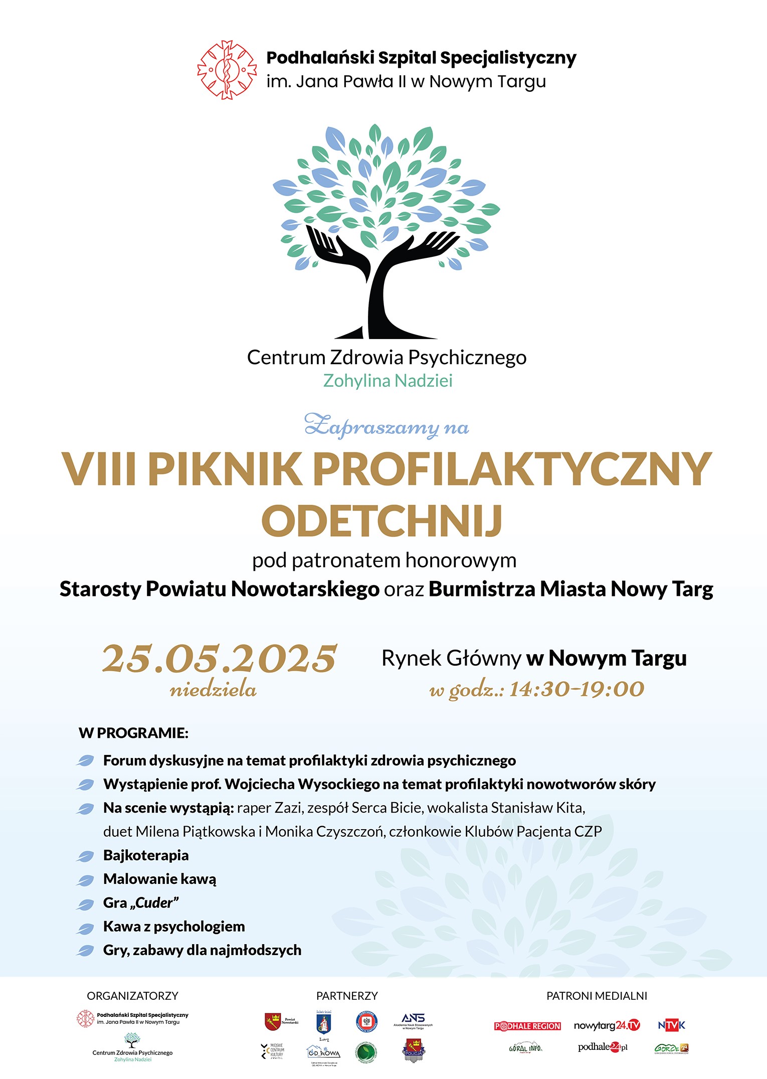 plakat VIII Piknik Profilaktyczny „ODETCHNIJ”