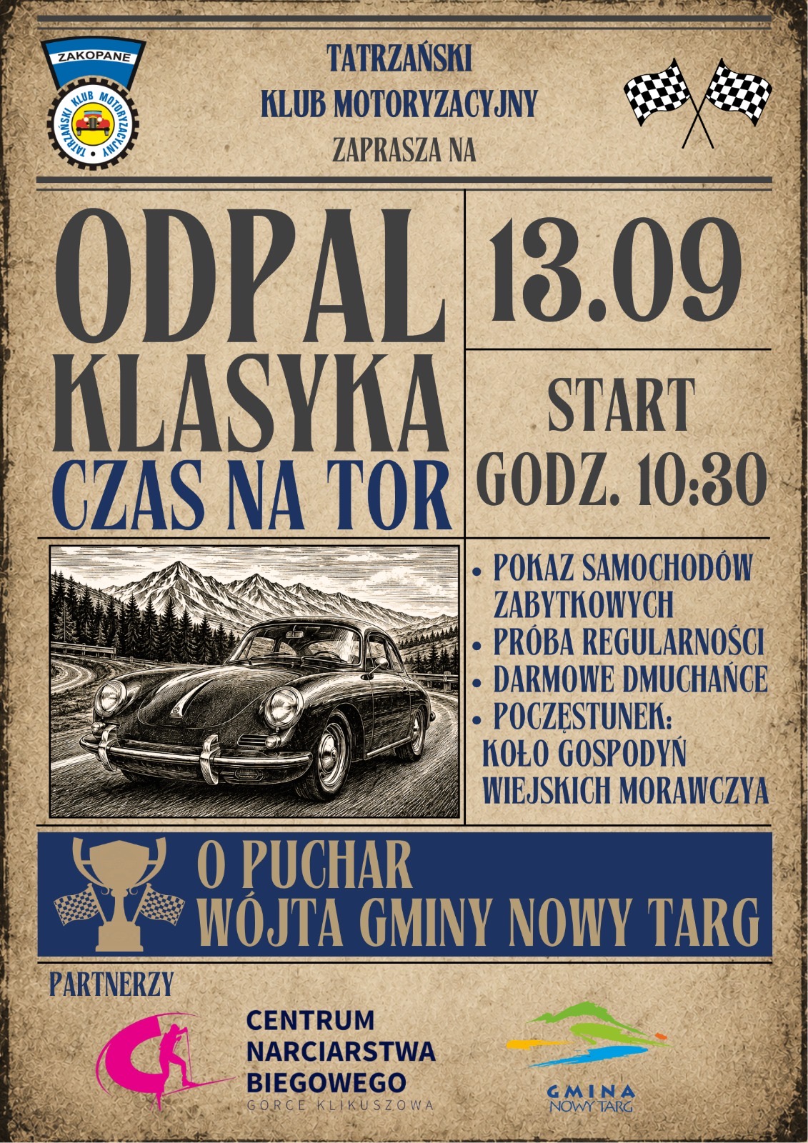 Plakat informacyjny klasyki na start cnb