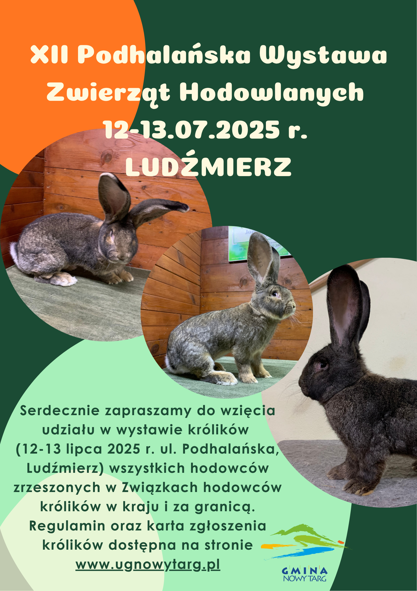 Plakat XII Podhalańska Wystawa Zwierząt Hodowlanych 12-13.07.2025 r. LUDŹMIERZ