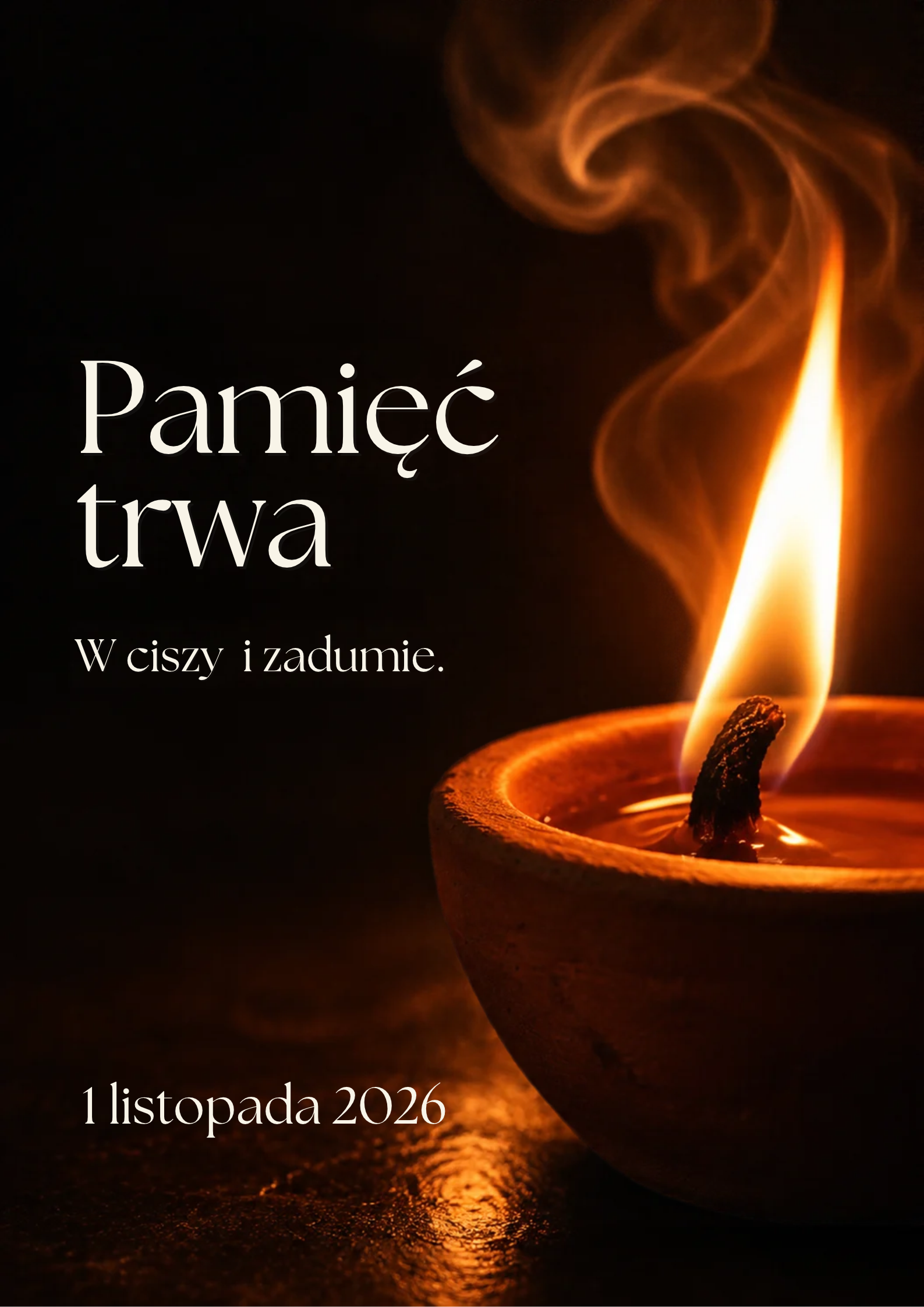 Pamięć trwa płonący znicz